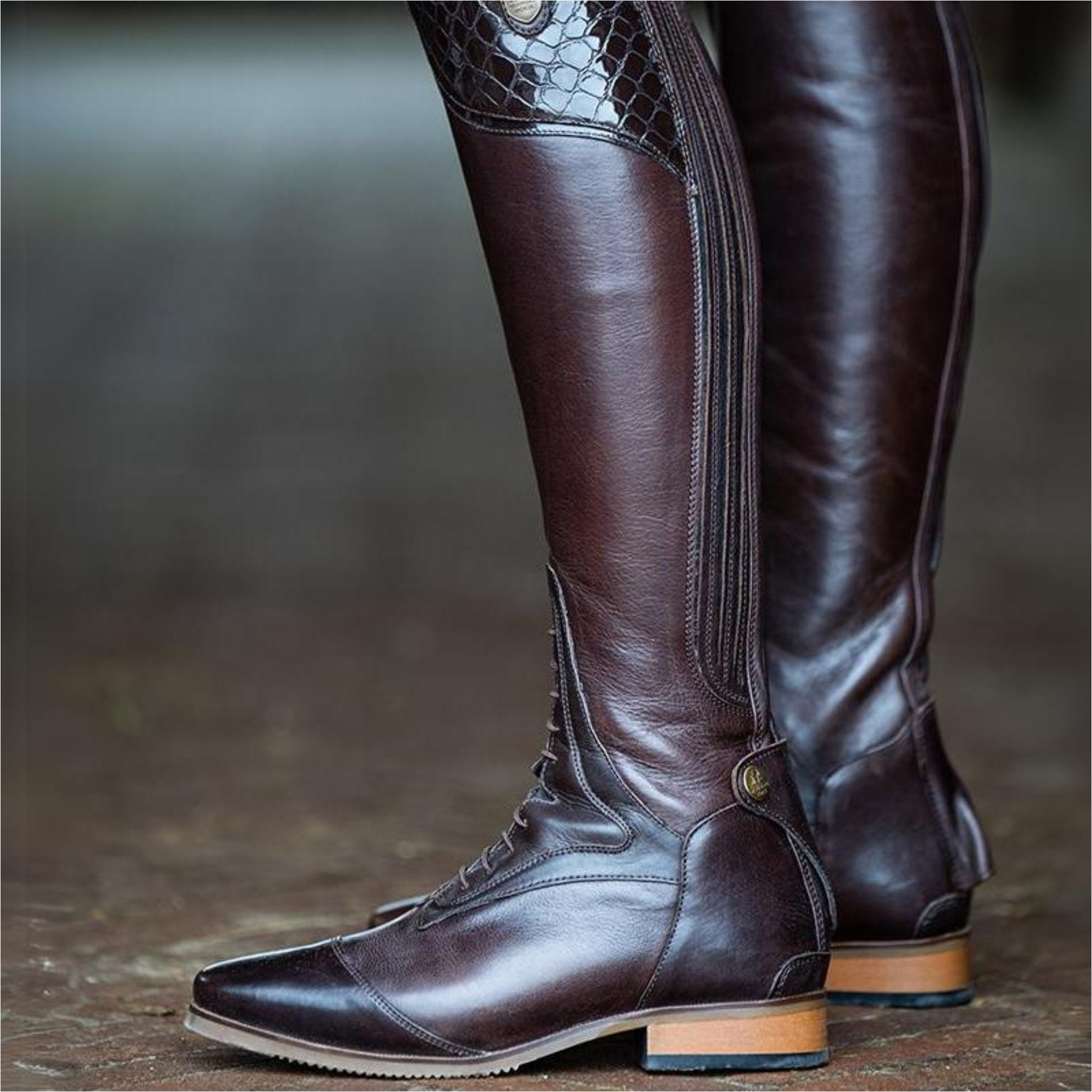 Mountain Horse Damen Souverän LUX Groß Reiten Stiefel 02143 - Dark Brown